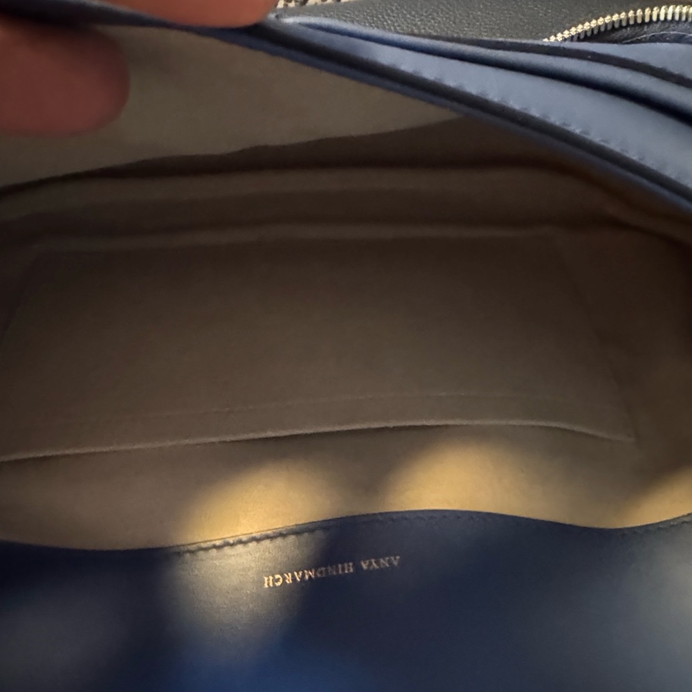 Anya Hindmarch Blue and Beige Leather Bag